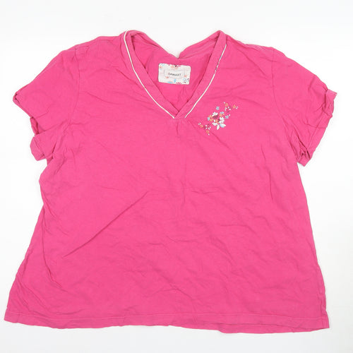 Damart Women's Pink 2XL V-Neck T-Shirt