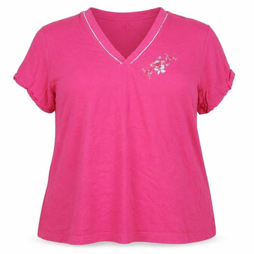 Damart Women's Pink 2XL V-Neck T-Shirt