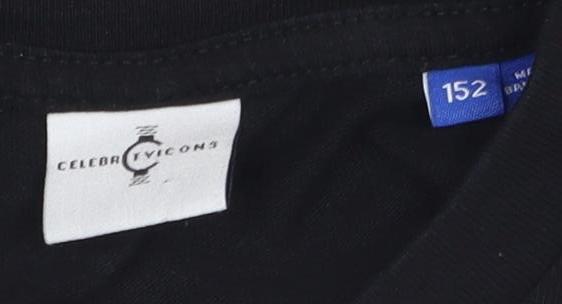 Celtic Horizons Boys Black Graphic T-Shirt Size 12 Years