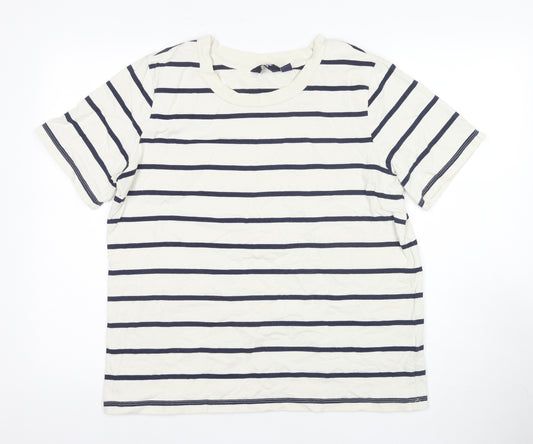 Lands' End Women's Striped T-Shirt, Size L, Multicoloured