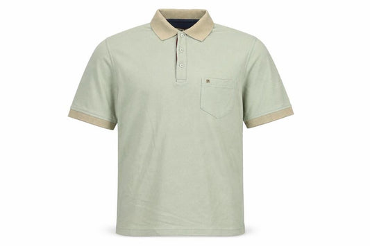 Front view of Farah Men's Beige Polo Shirt -, size M, Casual Classic