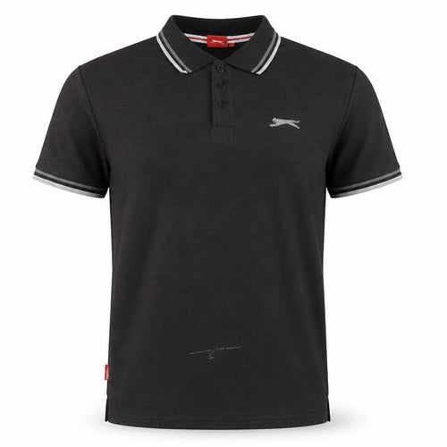 Slazenger Men's Black M Polo Shirt Collared Logo Casual