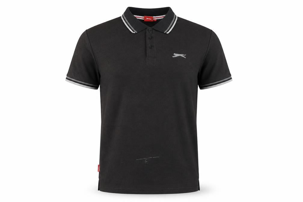 Slazenger Men's Black M Polo Shirt Collared Logo Casual