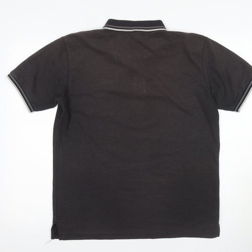 Slazenger Men's Black M Polo Shirt Collared Logo Casual