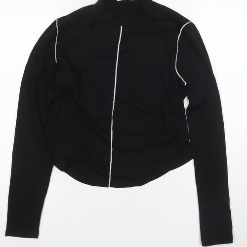 Reformation Women's Black Long Sleeve Mock Neck Top Size M