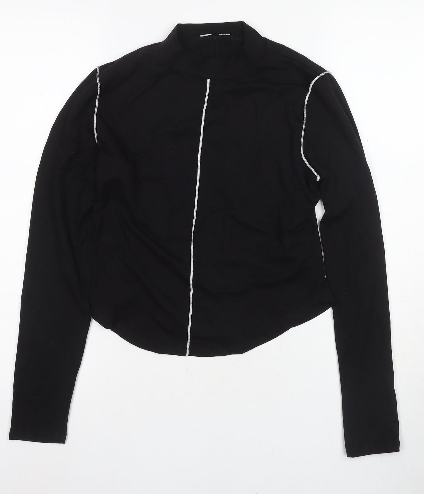 Reformation Women's Black Long Sleeve Mock Neck Top Size M