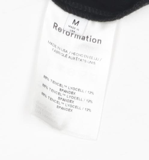 Reformation Women's Black Long Sleeve Mock Neck Top Size M