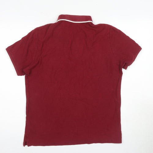 BeSarna Men's Red Polo Shirt M Cotton Casual