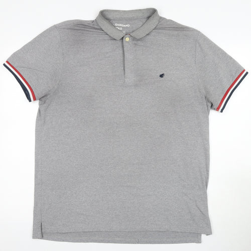 Giordano Men’s Grey 2XL Short Sleeve Polo Shirt