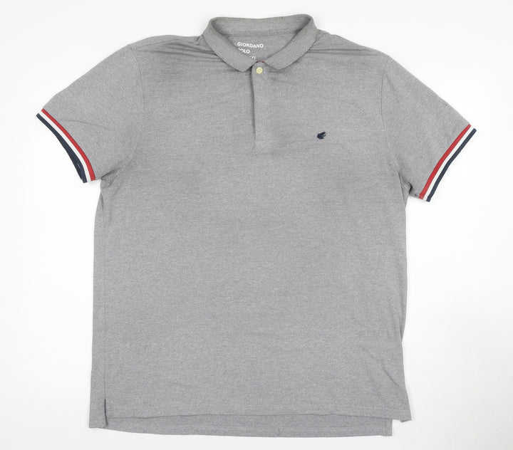 Giordano Men’s Grey 2XL Short Sleeve Polo Shirt