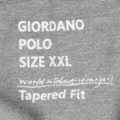 Giordano Men’s Grey 2XL Short Sleeve Polo Shirt