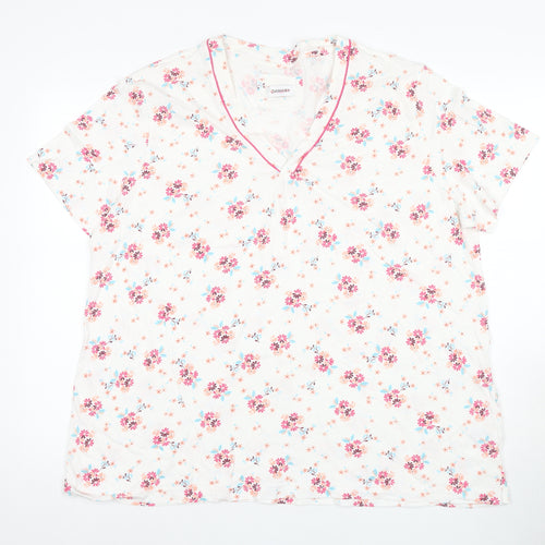 Damart Floral Cotton T-Shirt Women, Multicoloured 2XL Casual