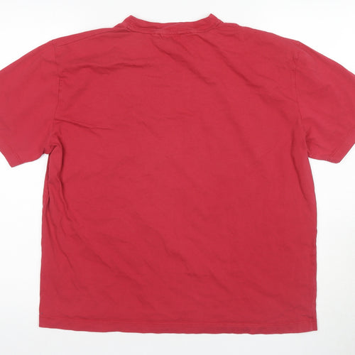 Kurt Muller Red Relaxed T-Shirt L Crew Neck