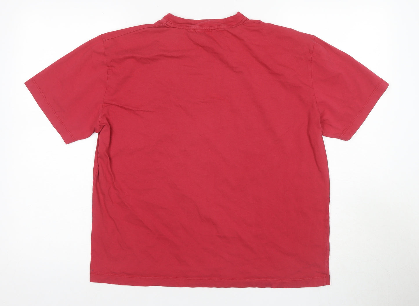 Kurt Muller Red Relaxed T-Shirt L Crew Neck