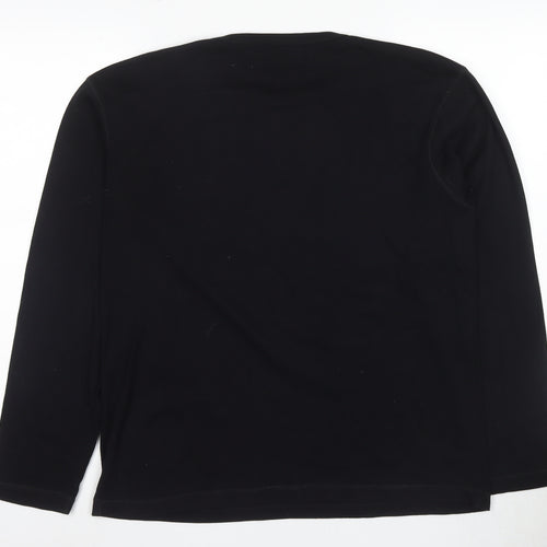 Dehavilland Men's Black Long Sleeve Cotton T-Shirt L