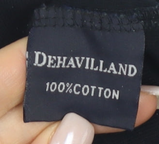 Dehavilland Men's Black Long Sleeve Cotton T-Shirt L