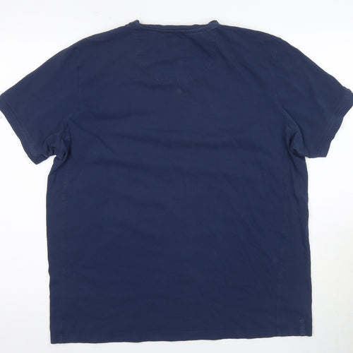 Jasper Conran Men's Blue V-Neck T-Shirt XL