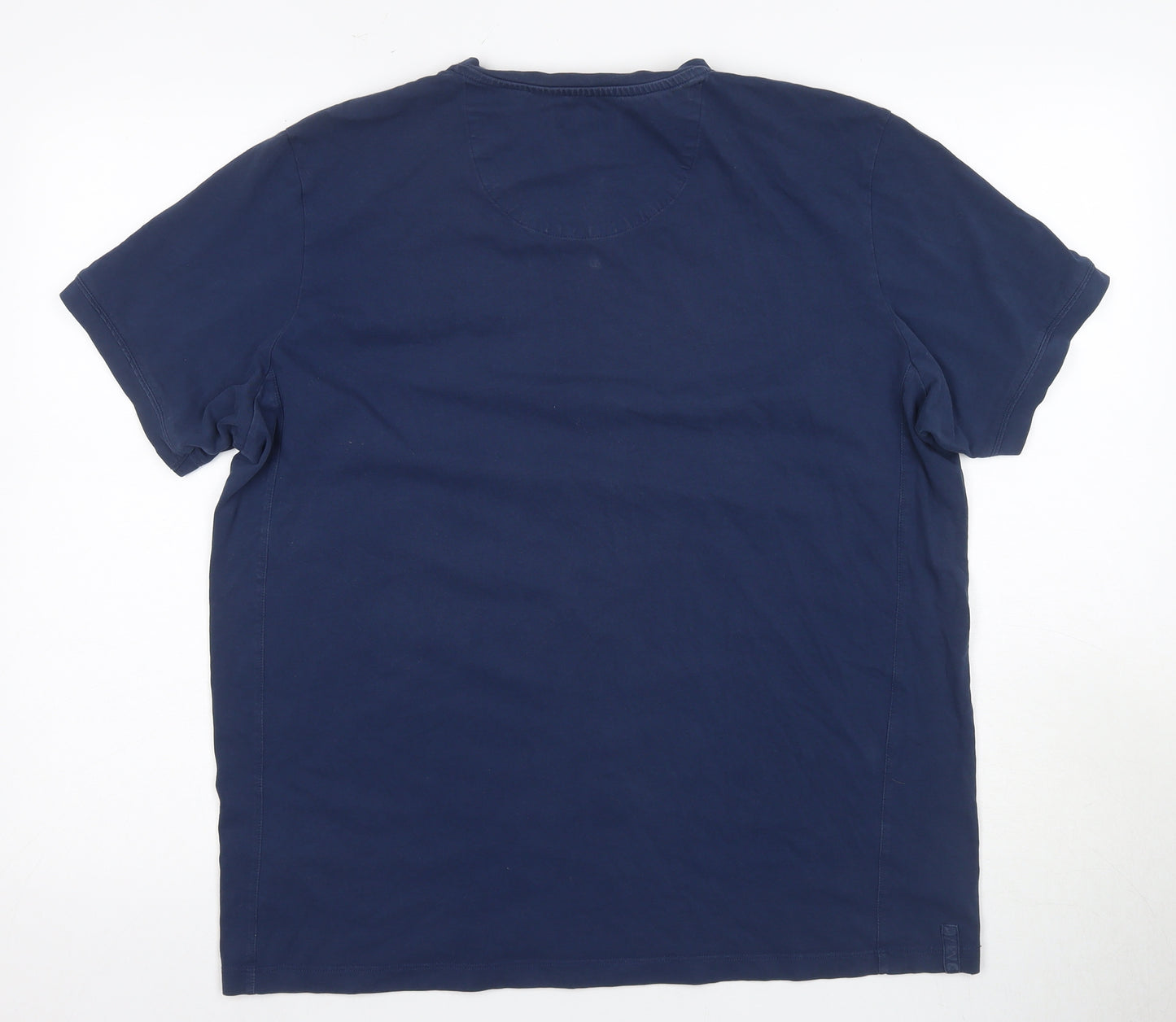Jasper Conran Men's Blue V-Neck T-Shirt XL