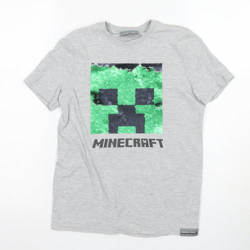 Minecraft Boys Grey Short Sleeve Graphic T-Shirt 9-10 Years