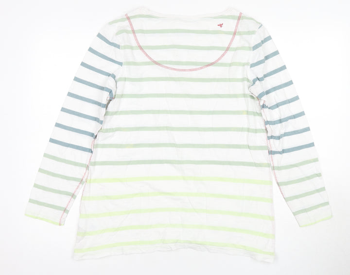 White Stuff Women's Multicoloured Striped T-Shirt Size 12