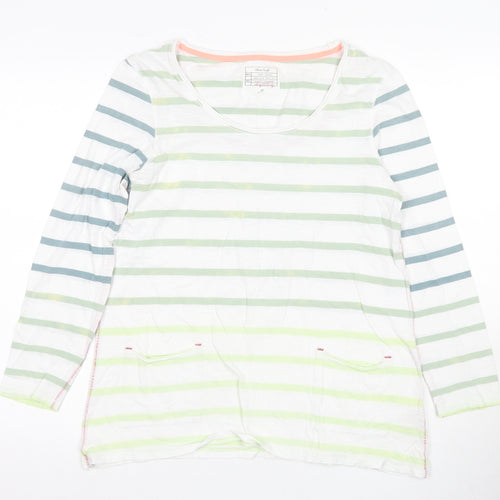 White Stuff Women's Multicoloured Striped T-Shirt Size 12
