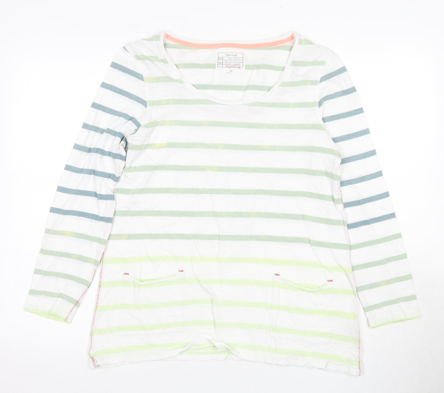 White Stuff Women's Multicoloured Striped T-Shirt Size 12