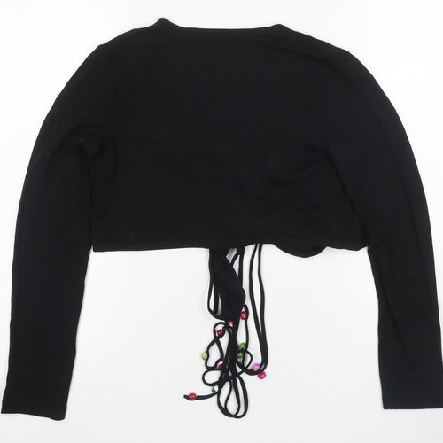 Nicole Cadine Women's Black Cropped Blouse Size 2