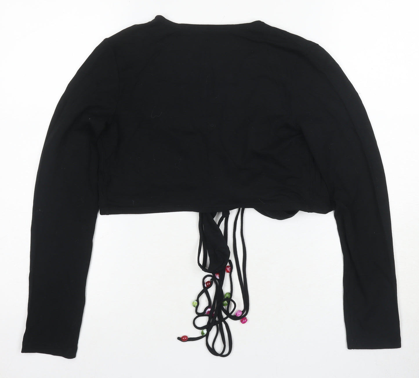Nicole Cadine Women's Black Cropped Blouse Size 2