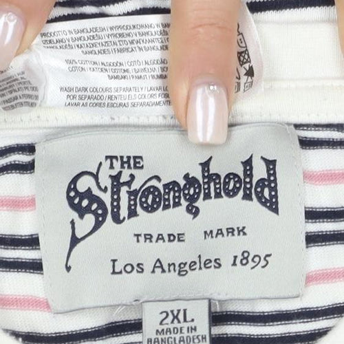 The Stronghold Unisex Multicoloured Striped T-Shirt 2XL
