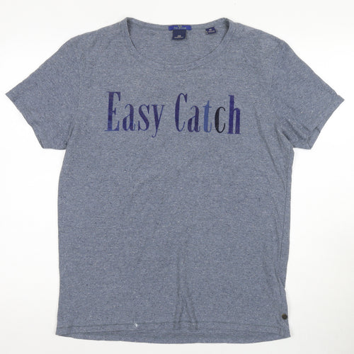 Scotch & Soda Men's Blue L T-Shirt, Short Sleeve, Graphic