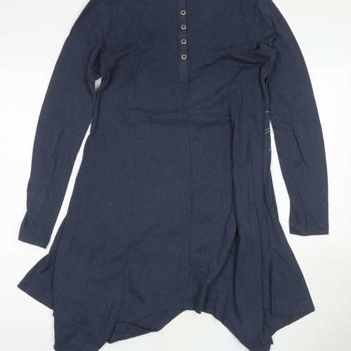 Bunai Women's Asymmetric Blue Graphic Dress, Size S