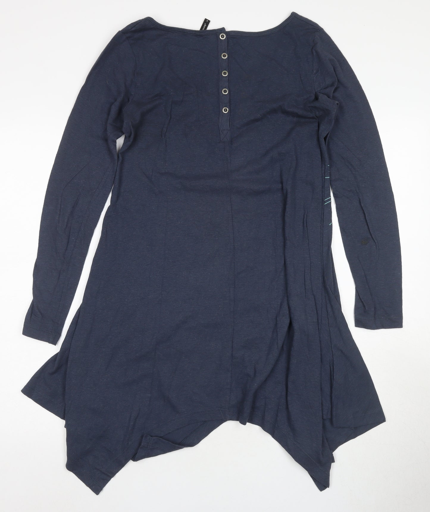 Bunai Women's Asymmetric Blue Graphic Dress, Size S