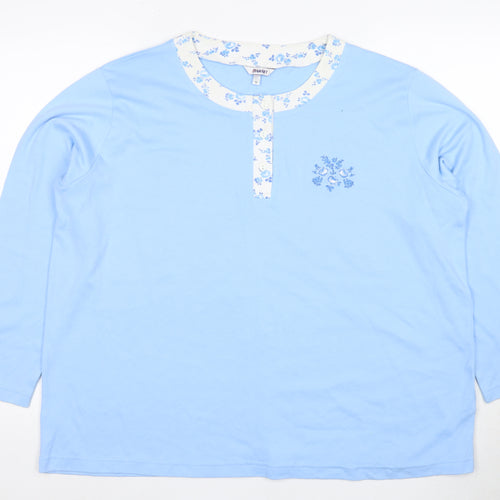 DAIMART Women's Blue XL Basic Embroidered T-Shirt