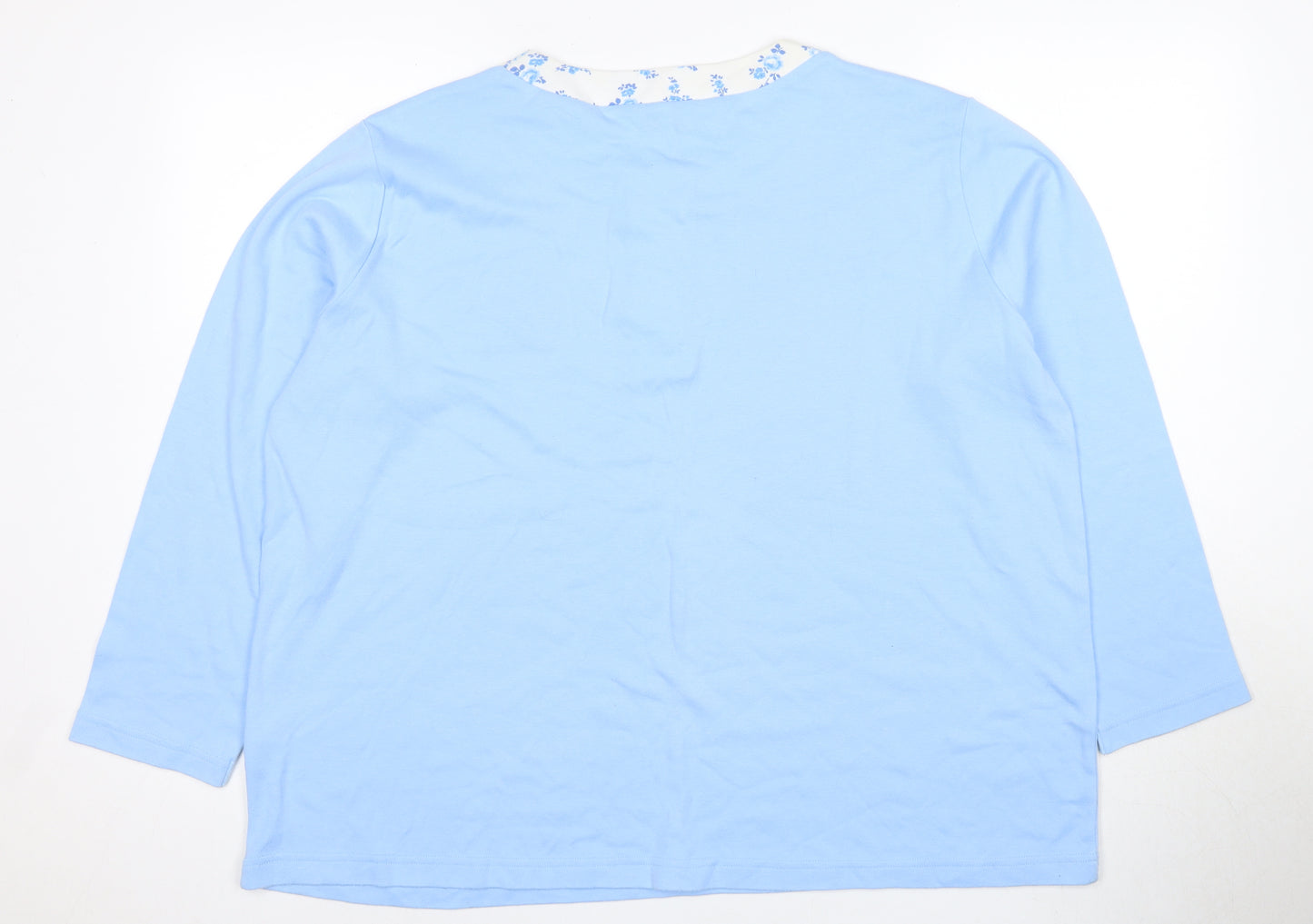 DAIMART Women's Blue XL Basic Embroidered T-Shirt
