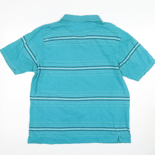 Golf Co Men's Blue Striped Polo M