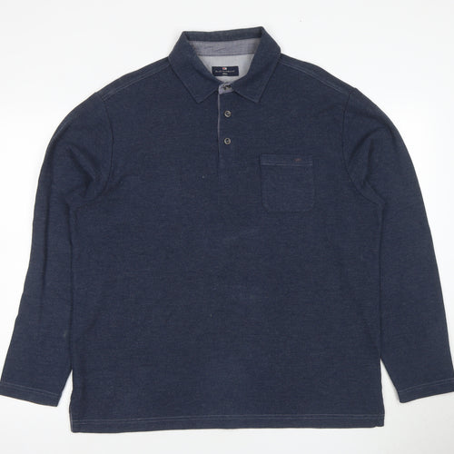 Marks and Spencer Men's Blue Polo Large