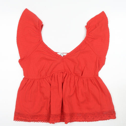 Next Women's Red V-Neck Tunic Blouse Size 16