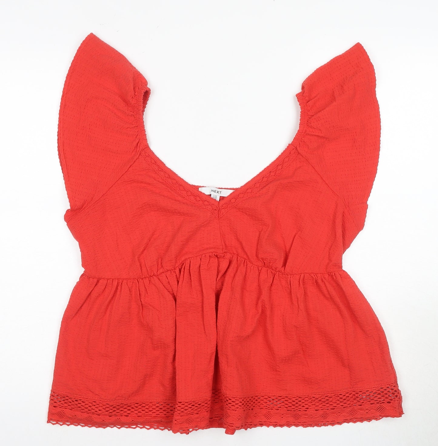 Next Women's Red V-Neck Tunic Blouse Size 16