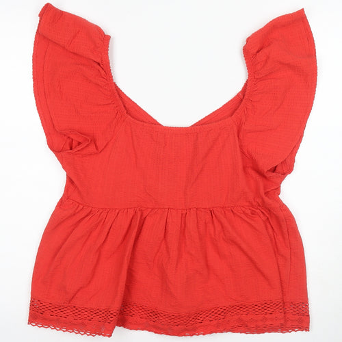 Next Women's Red V-Neck Tunic Blouse Size 16