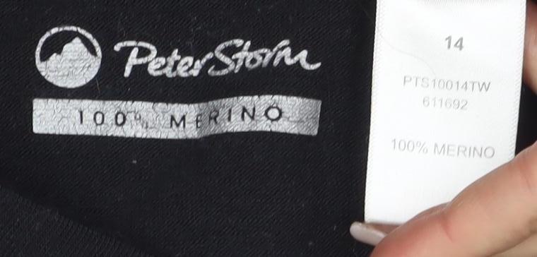 Peter Storm Women's Black Merino Wool Crew Neck Top 14