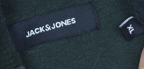 Jack & Jones Men's Green XL Full Zip Hoodie