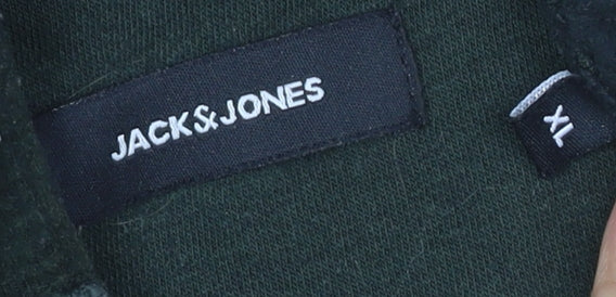 Jack & Jones Men's Green XL Full Zip Hoodie