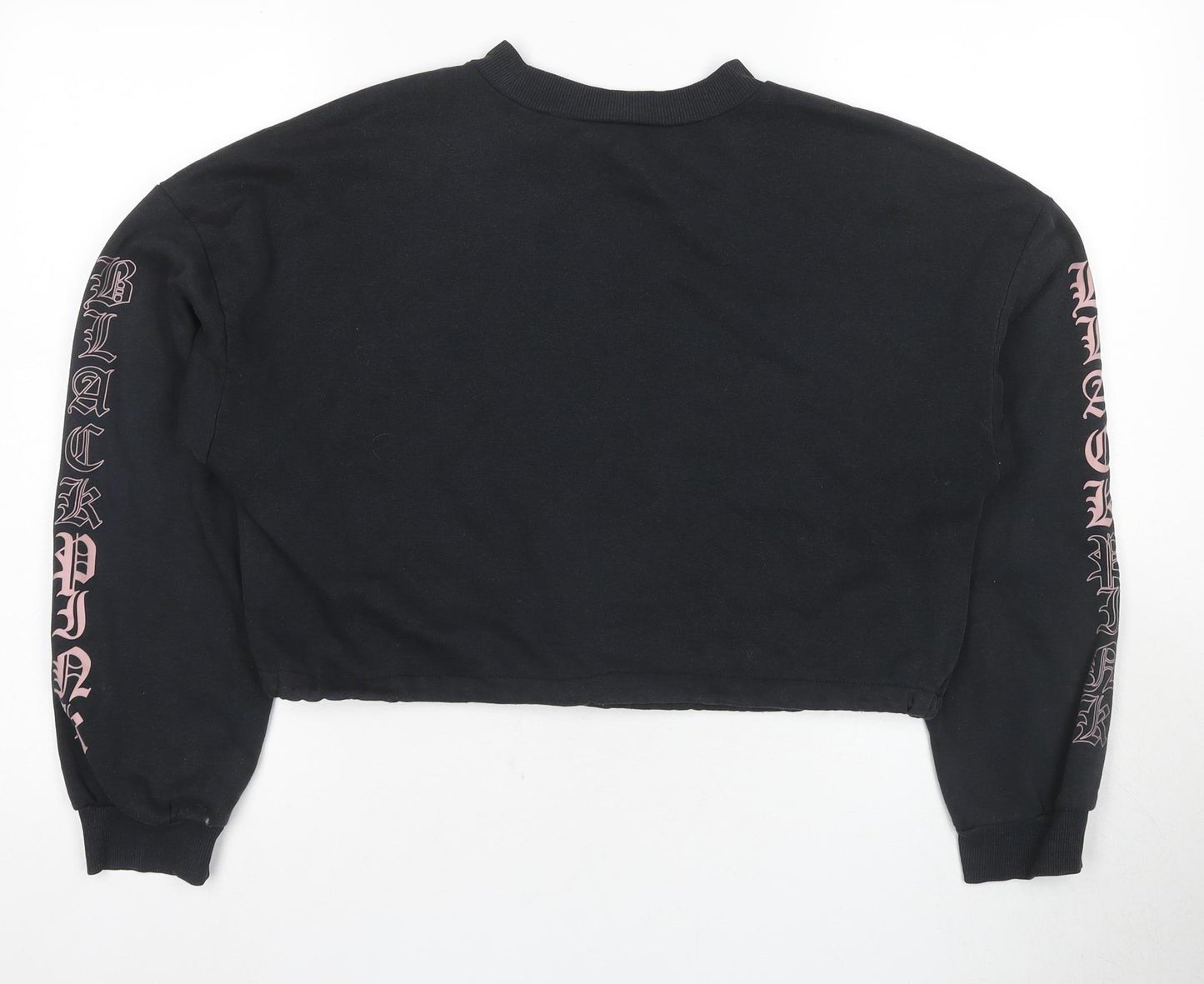 H&M Divided Black Hoodie, S, Women, Graphic Logo