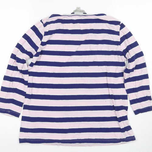Crew Clothing Co. Women's Multicolour Striped T-Shirt, Size 14