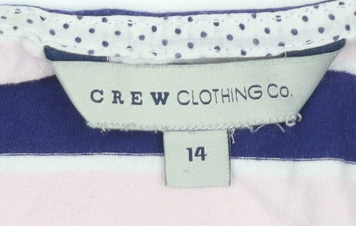 Crew Clothing Co. Women's Multicolour Striped T-Shirt, Size 14