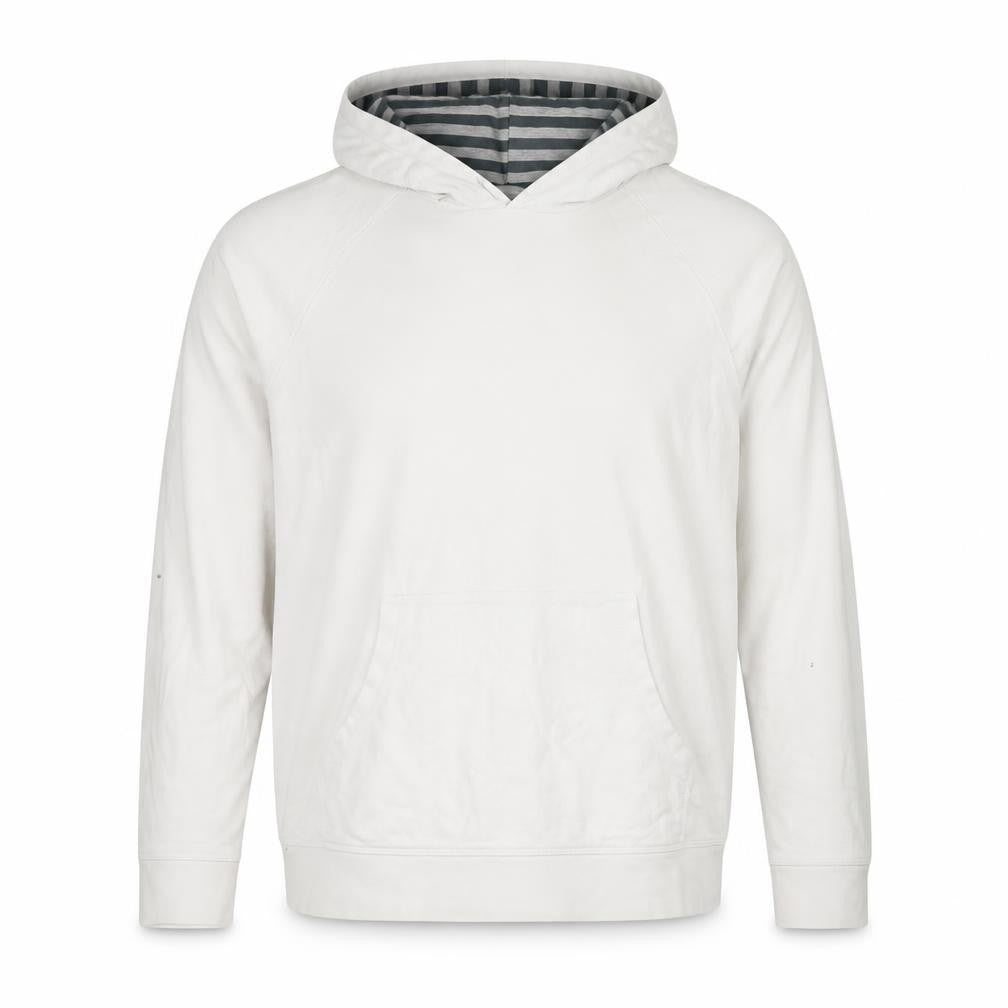 Front view of Burton White Men's Hoodie L Pullover Cotton
