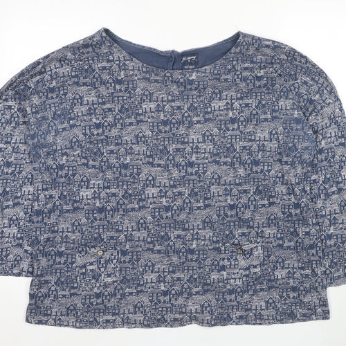 Millman & Brite Women's Blue Geometric Button-Up