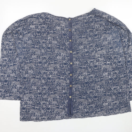 Millman & Brite Women's Blue Geometric Button-Up