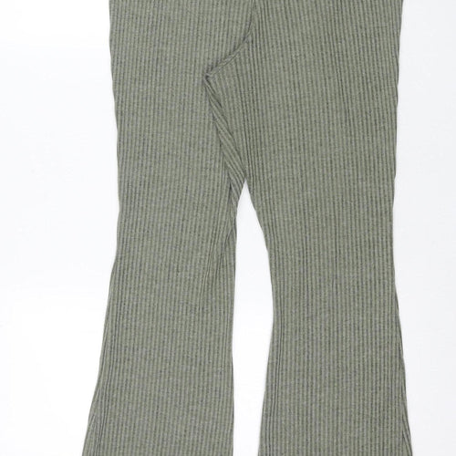 Topshop Women's Green Trousers - UK 16, No Pattern
