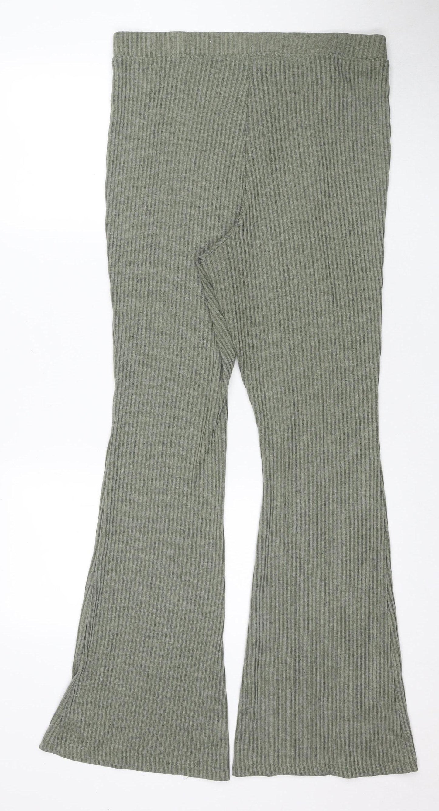 Topshop Women's Green Trousers - UK 16, No Pattern